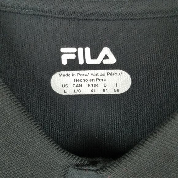 LAST CALL!! Fila Pima Cotton Black Button Up Polo - Picture 2 of 5